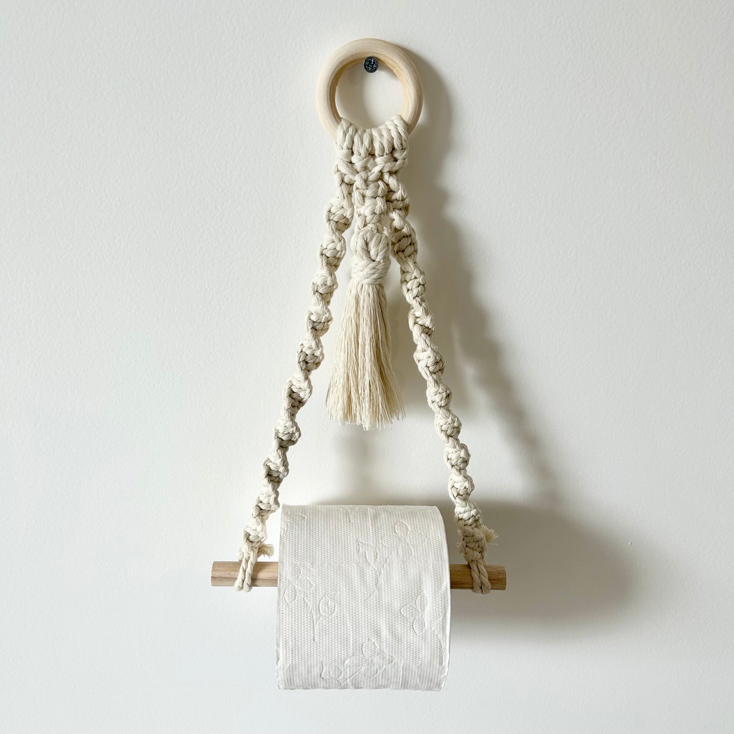 Portarrollos de papel higiénico de macramé tejido a mano estilo bohemio - Zoha