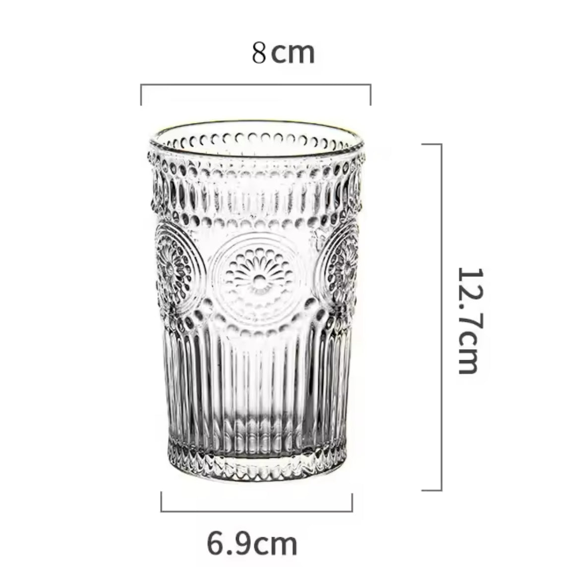 Lot de 4 verres à motif en relief style bohème - Mexi