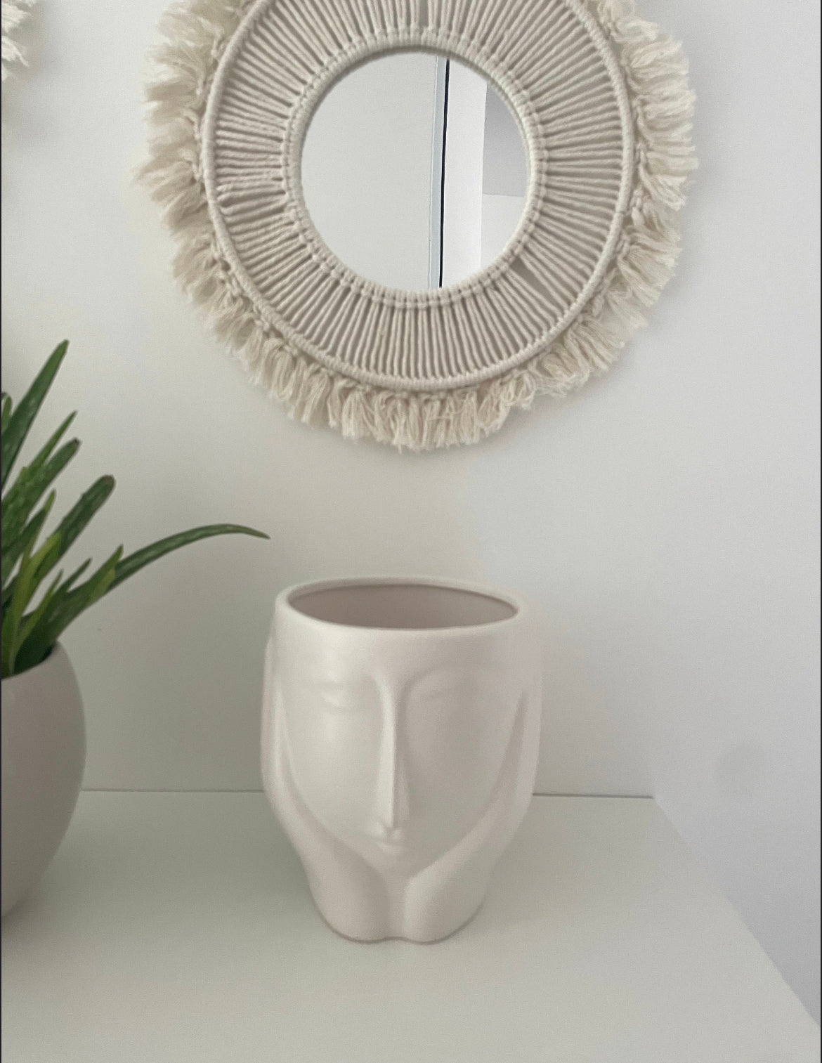 Jarrón de cerámica con rostro de mujer estilo bohemio - Louka