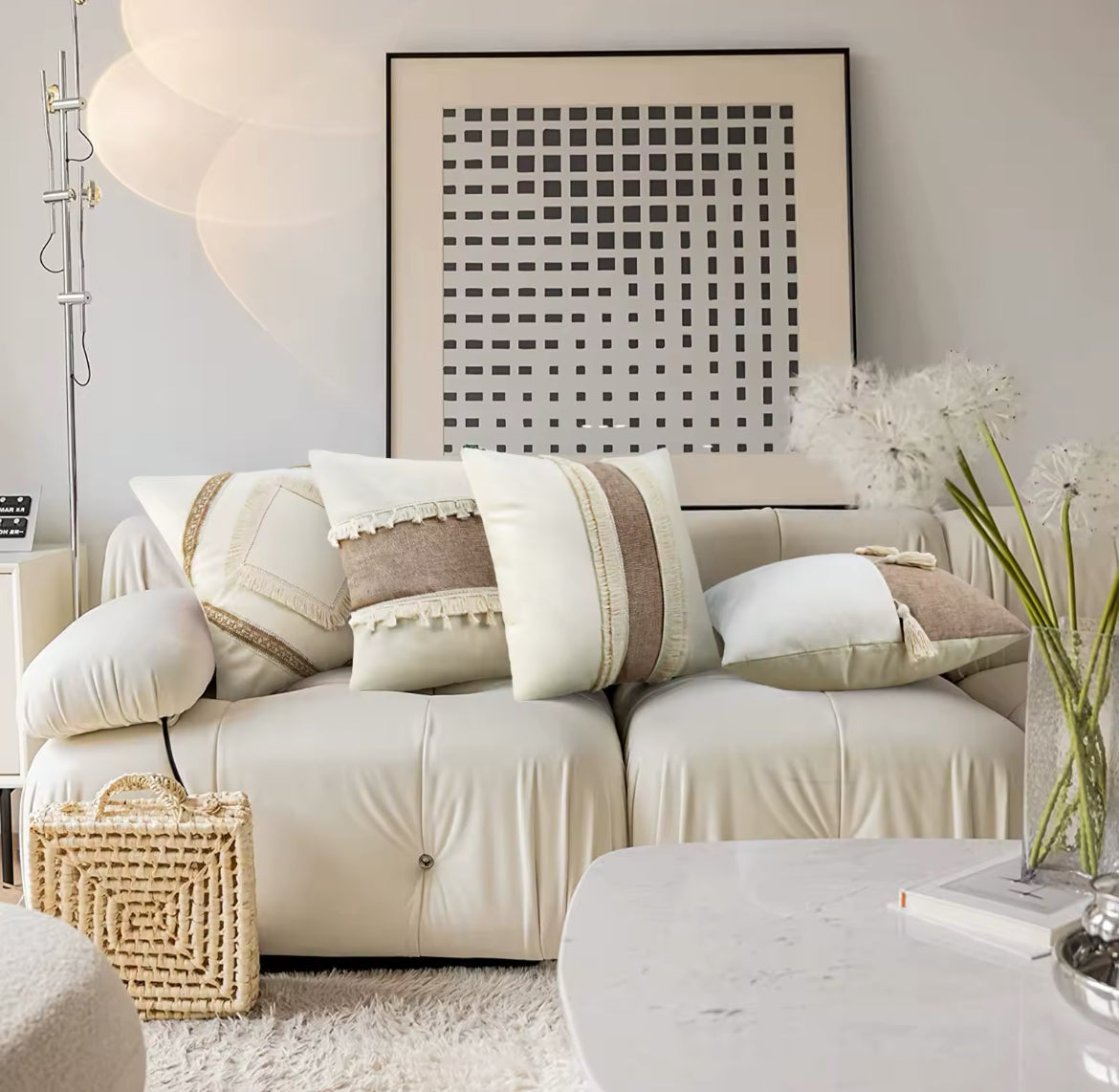 Lot de 4 coussins décoratifs style bohème - Maza