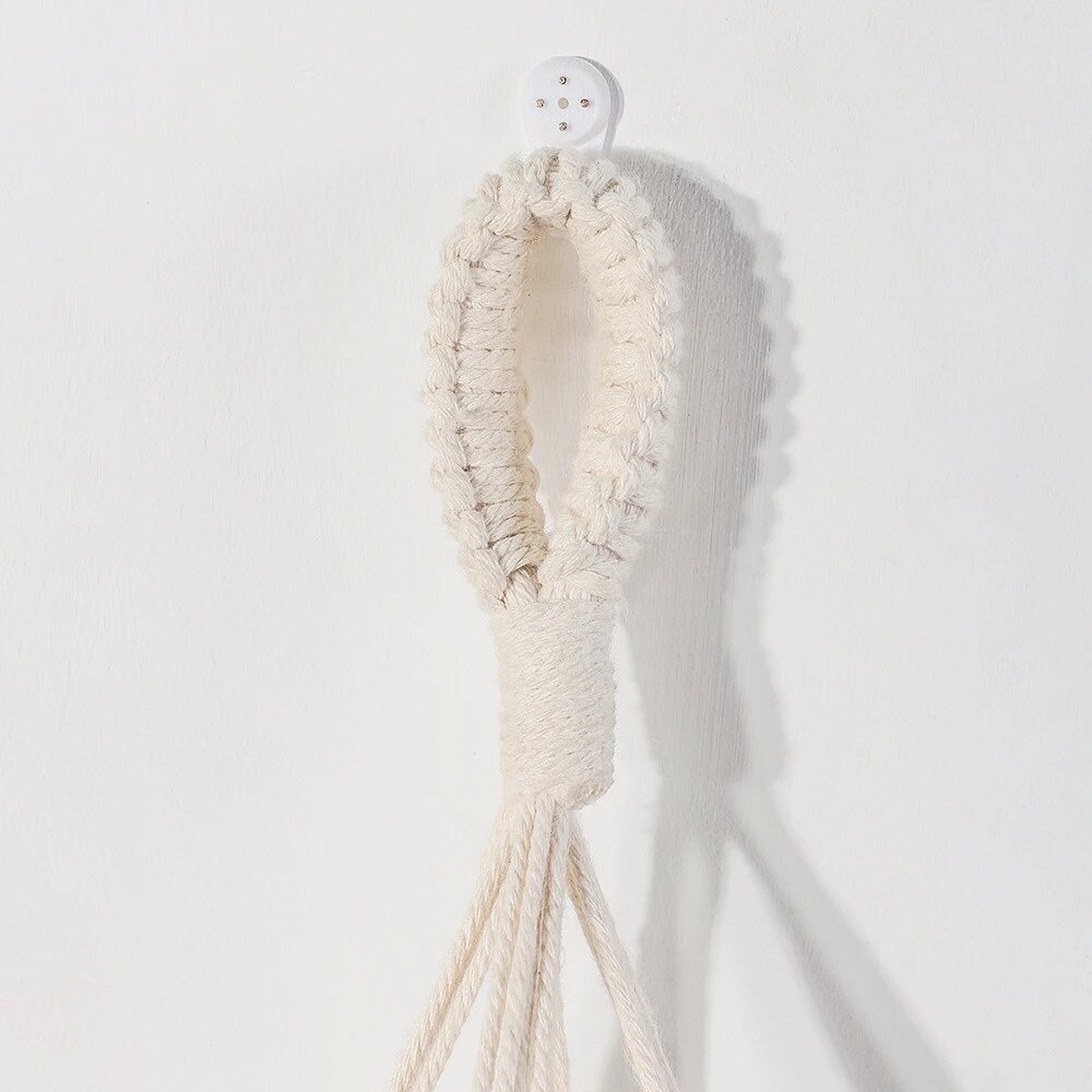 Grand panier suspendu en macramé à 3 niveaux style bohème - Pilmo