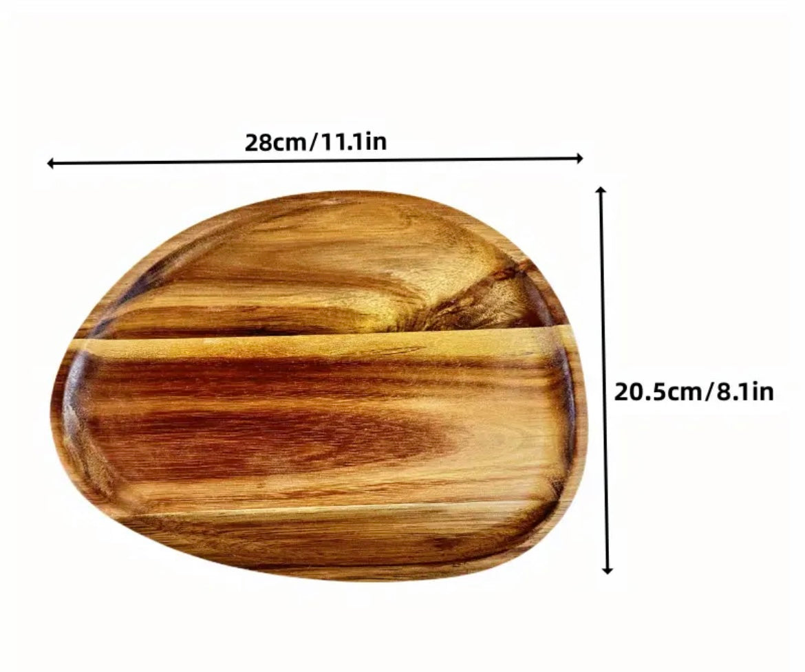 Lot de 4 assiettes en bois massif style bohème - Tiga