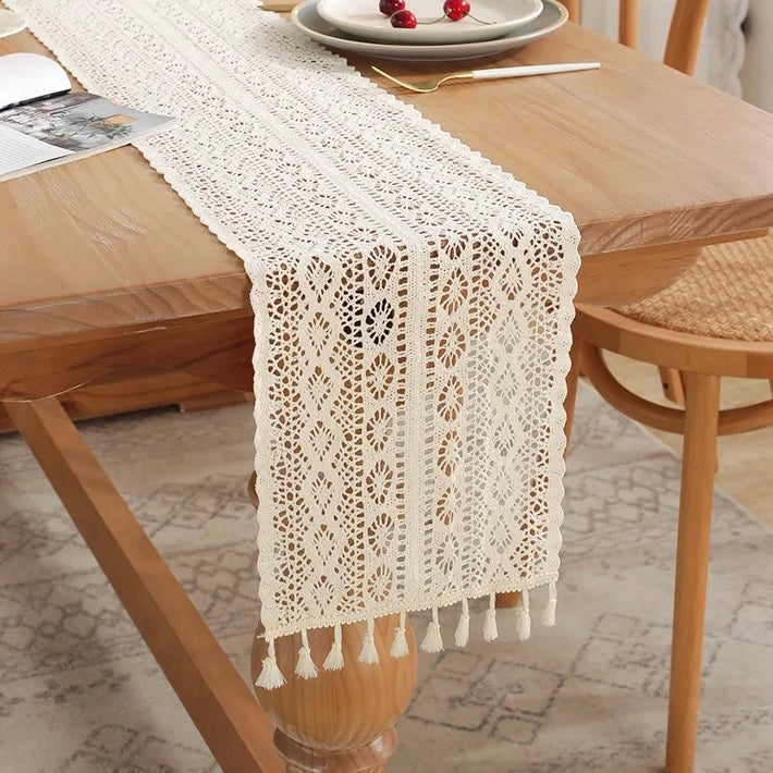 Chemin de table en dentelle style bohème - Dona