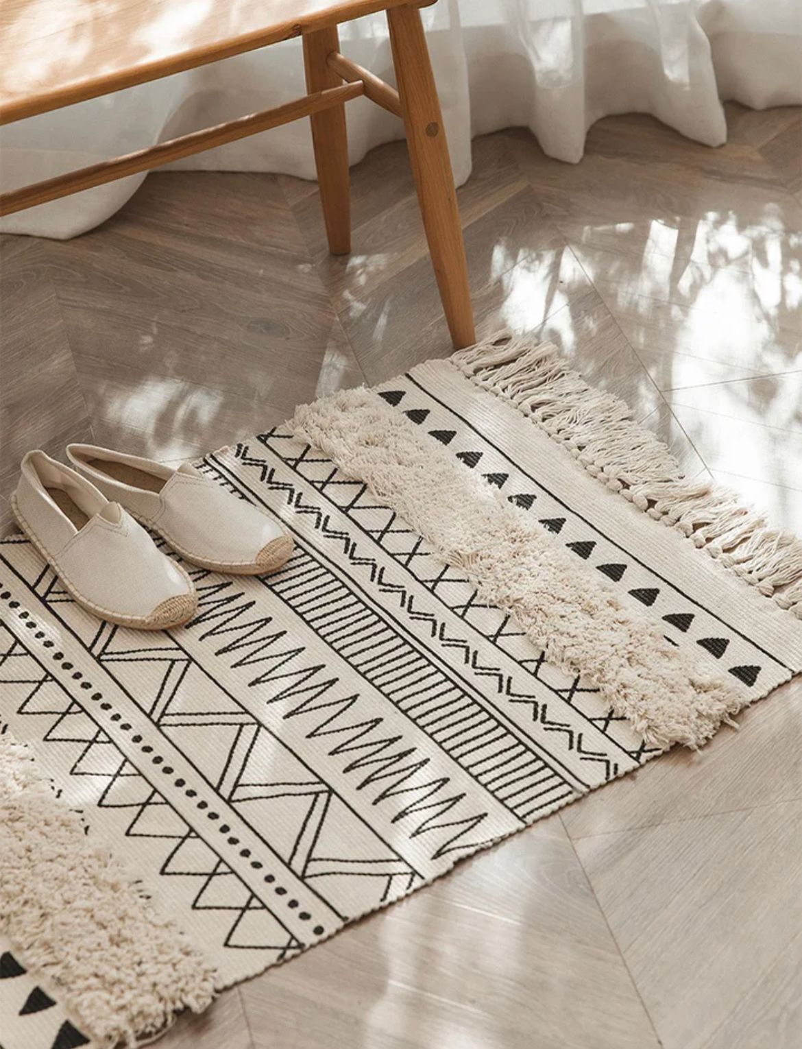 Tapis Mandala à motifs ethniques marocains style bohème - Tazart