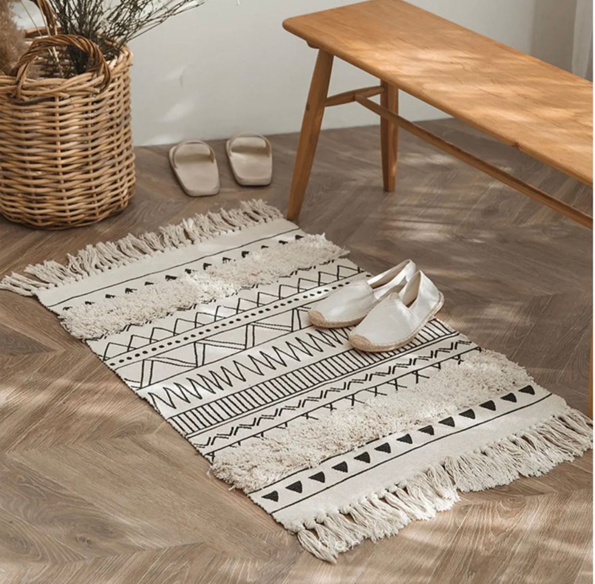 Tapis Mandala à motifs ethniques marocains style bohème - Tazart