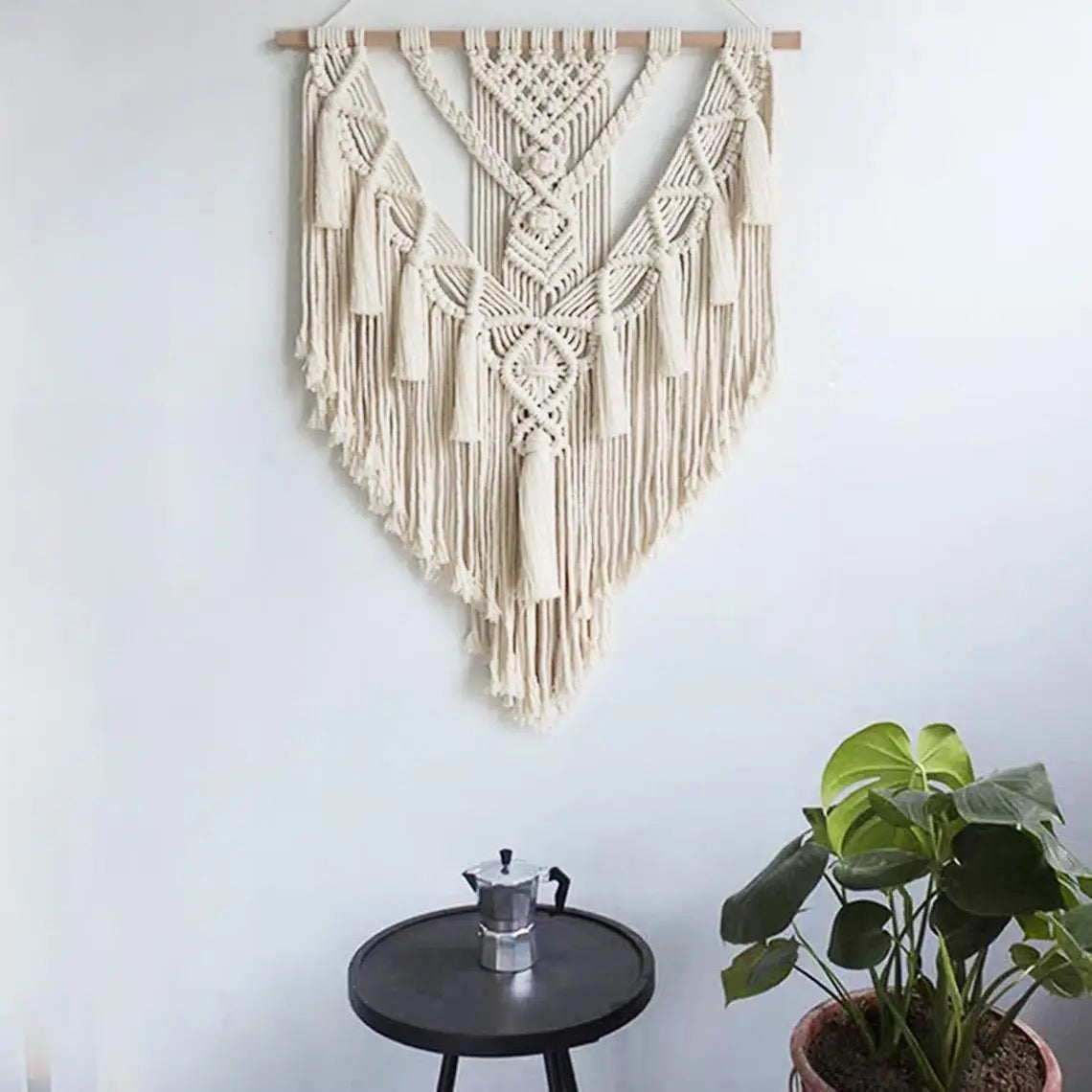 Tenture murale tissée en macramé style bohème - Lou