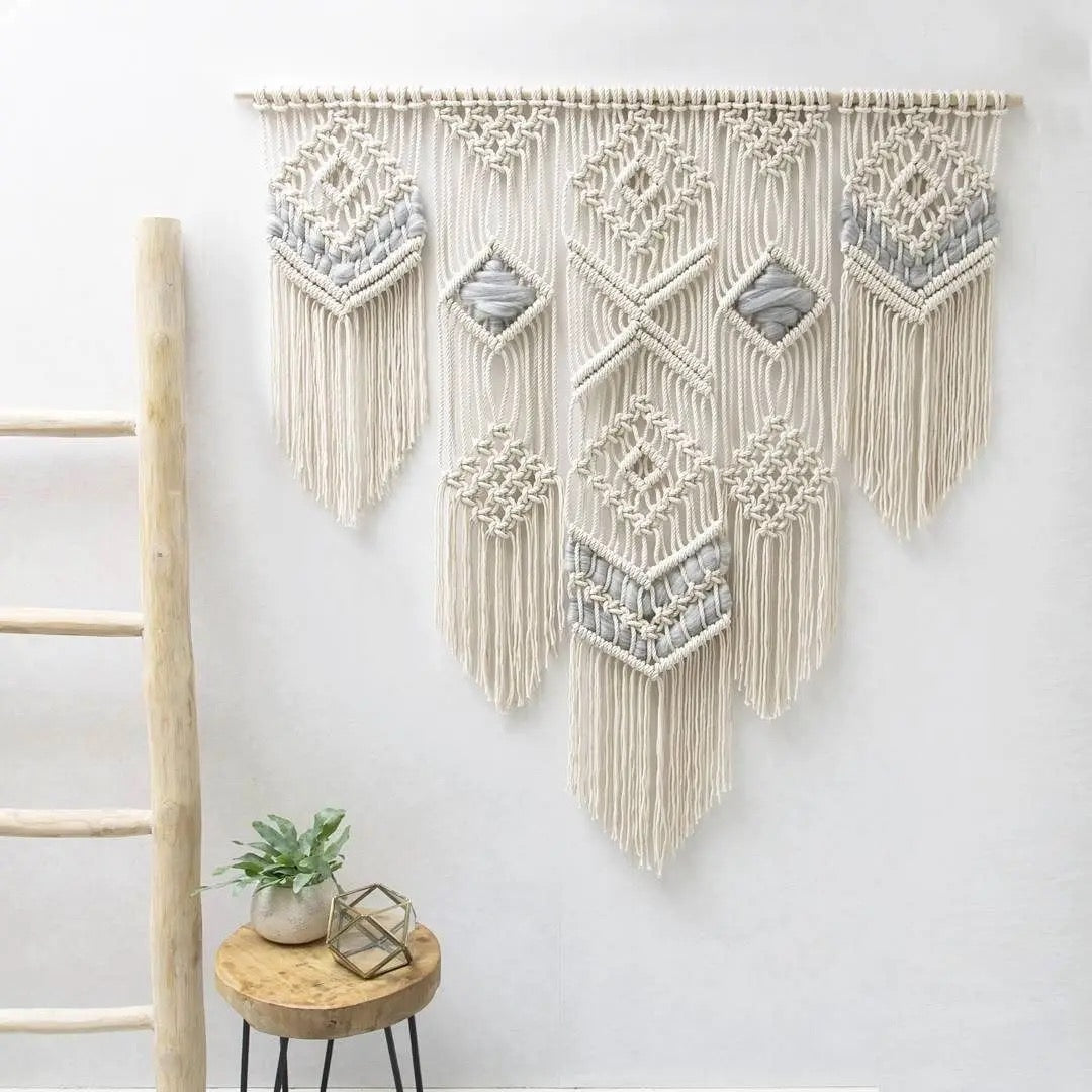 Tenture murale en macramé style bohème - Agora