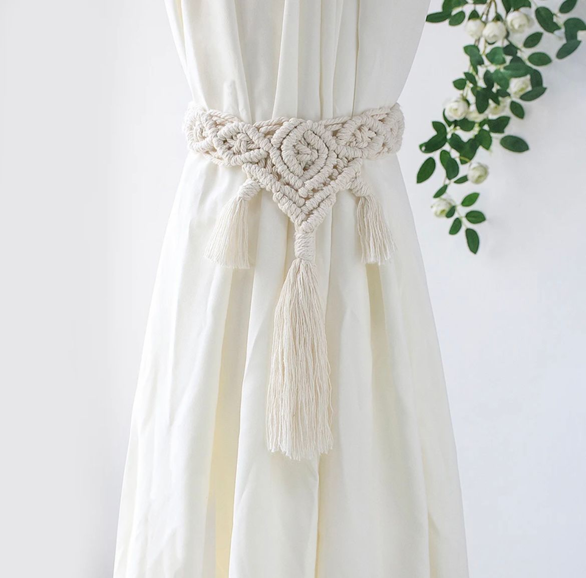 Alzapaños de cortina de macramé estilo bohemio - Jidah