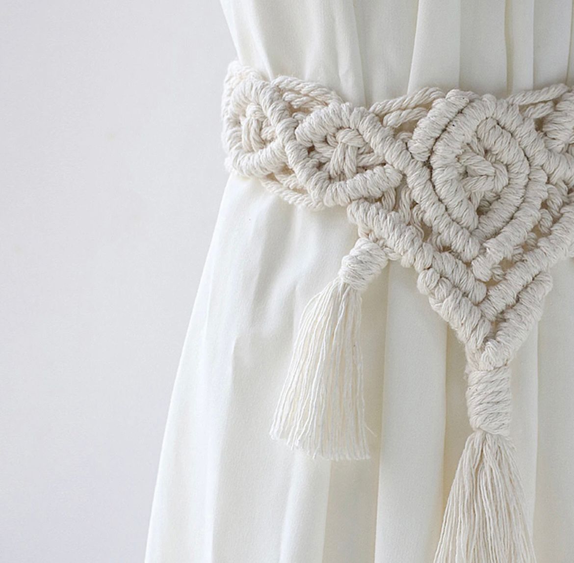 Alzapaños de cortina de macramé estilo bohemio - Jidah