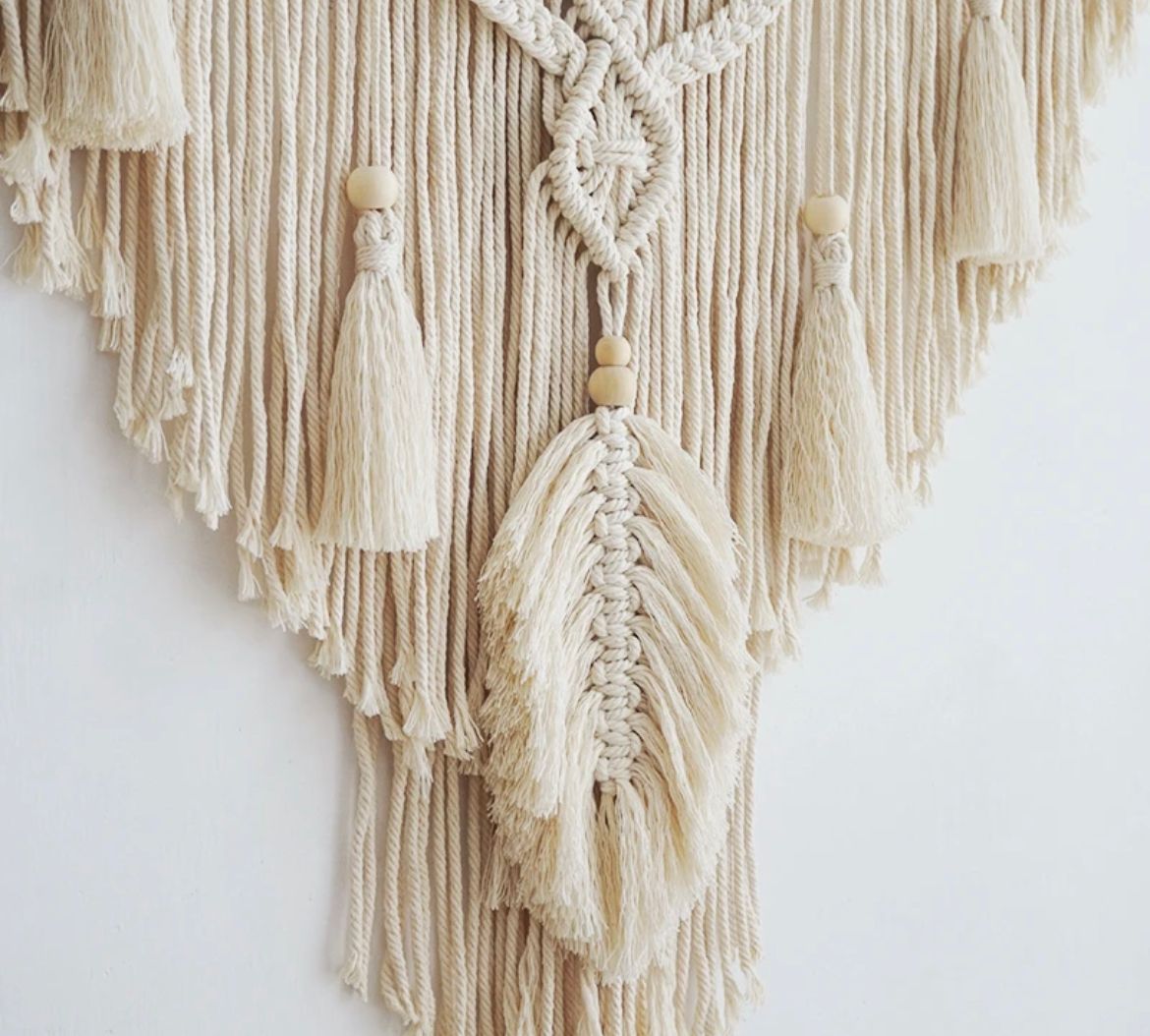 Handgeweven macramé wandkleed, bohemien stijl - Ella