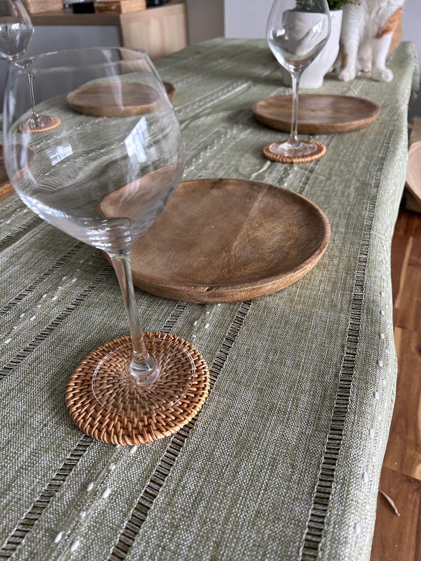Lot de 4 assiettes en bois de manguier style bohème - Mango