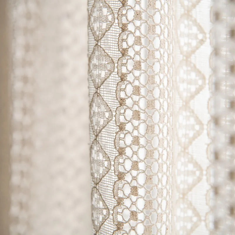 Rideau tissé au crochet style bohème - Nissia