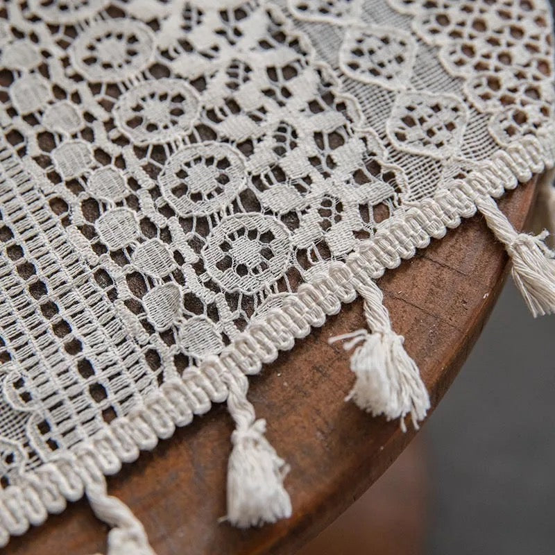 Rideau tissé au crochet style bohème - Nissia
