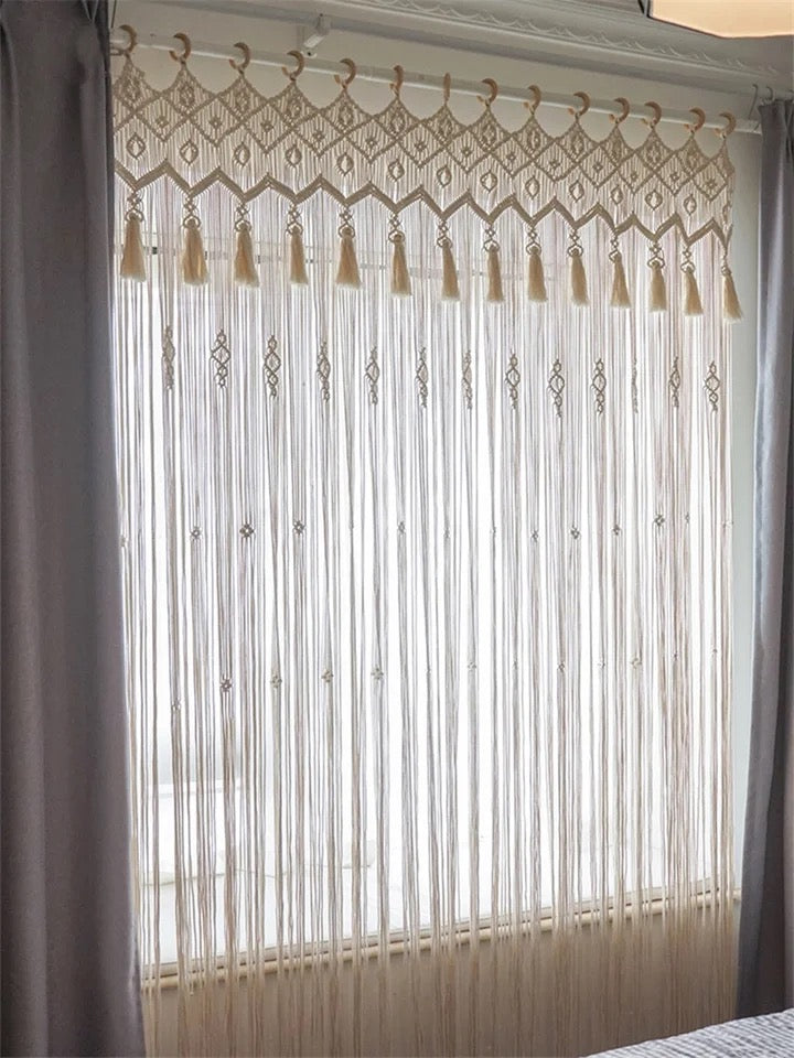 Rideau en macramé tissé à la main - Lika
