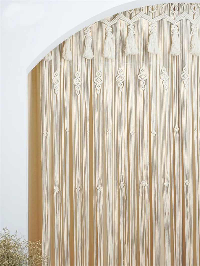 Rideau en macramé tissé à la main - Lika