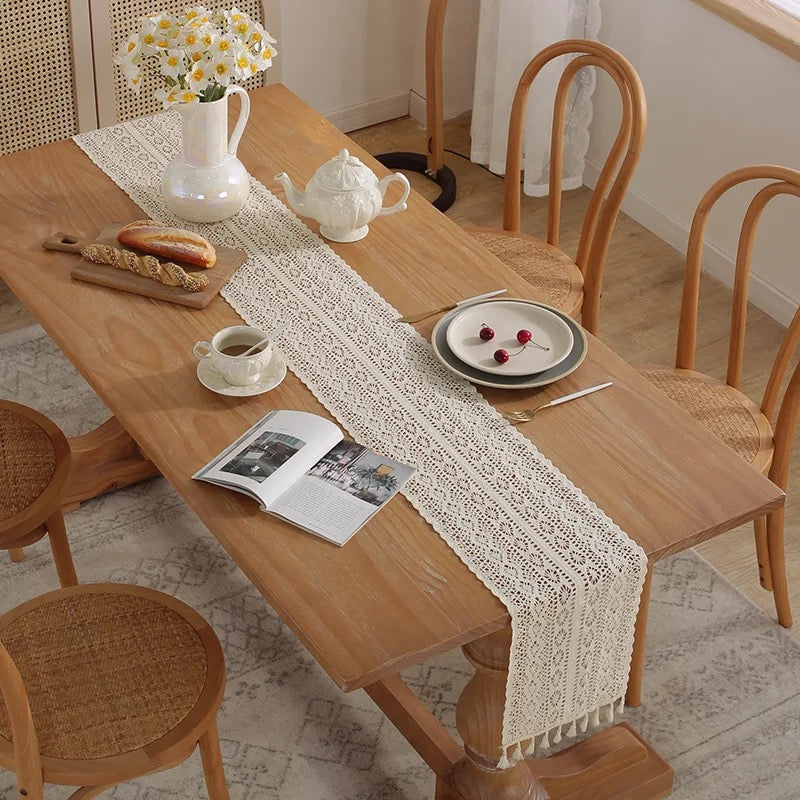 Chemin de table en dentelle style bohème - Dona