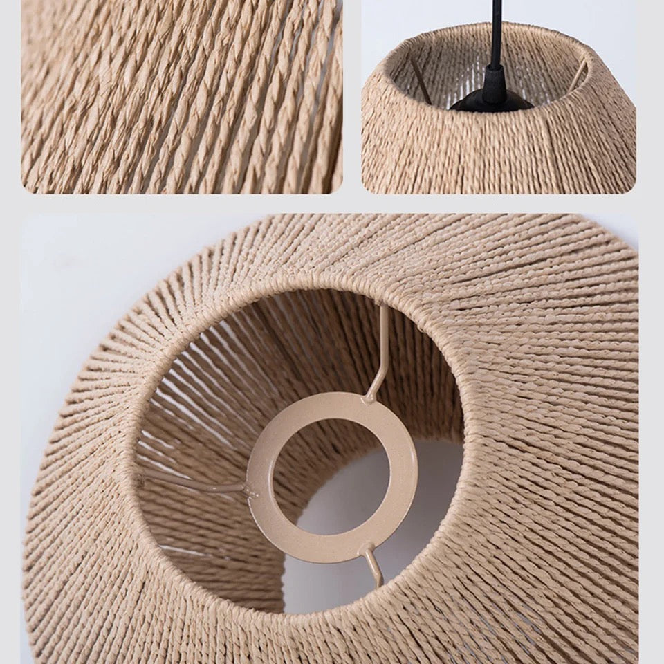 Lampe suspendue en rotin tissé style bohème - Léni
