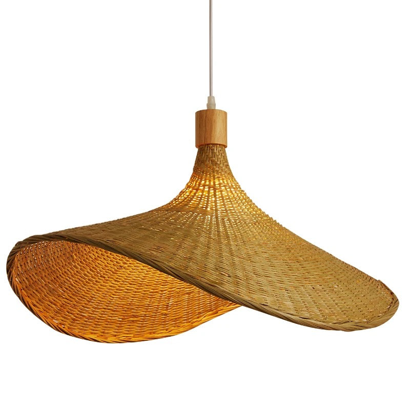Lustre chapeau en rotin tissé style bohème - Chapa