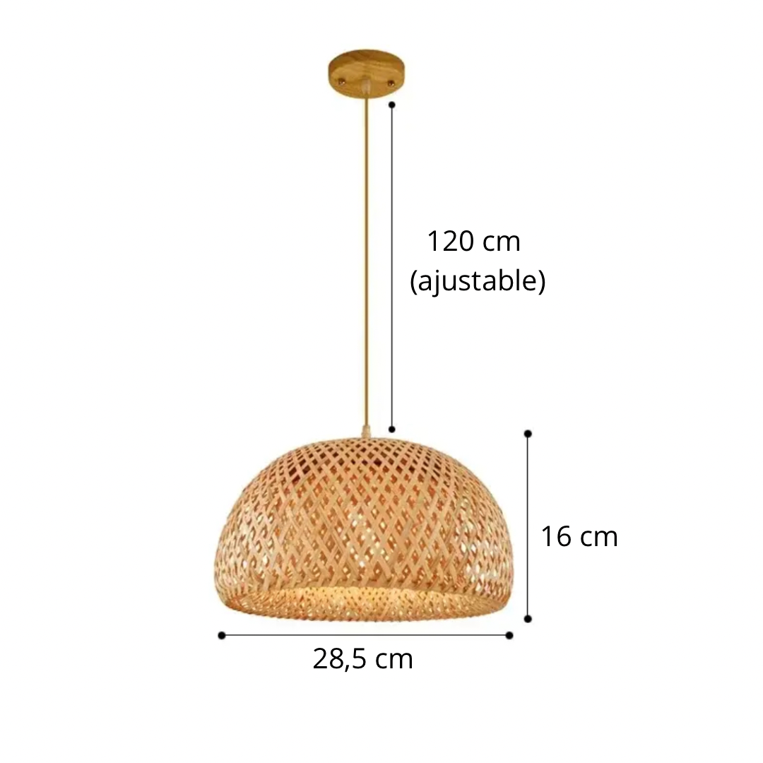 Lampe suspendue arrondie en rotin tissé style bohème - Marta