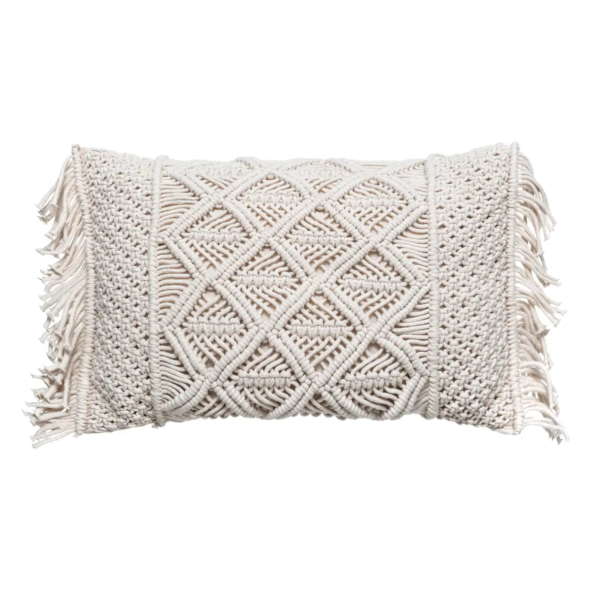 Coussin rectangulaire en macramé style bohème - Miko