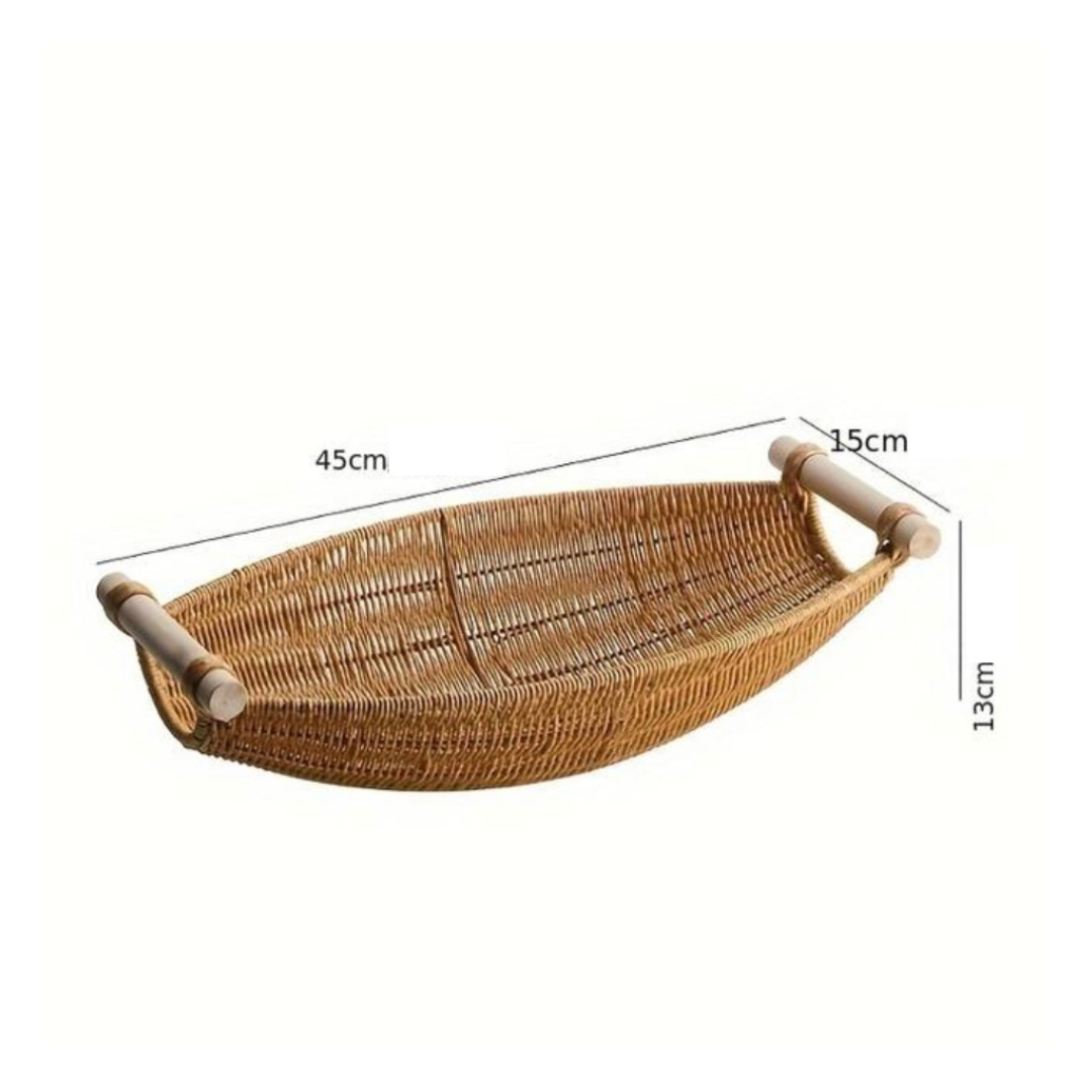 Panier à fruits en rotin tissé style bohème - Hani