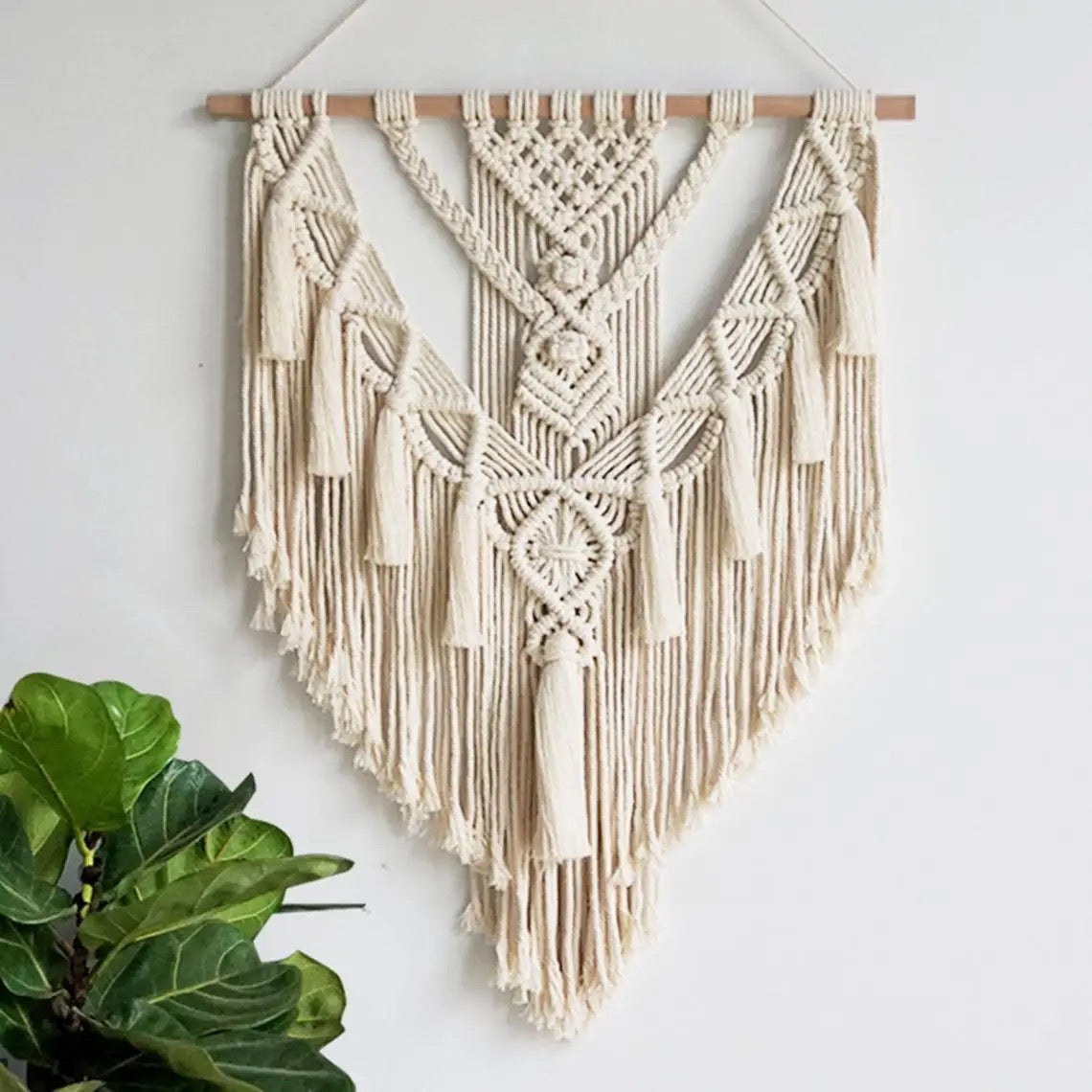 Tenture murale tissée en macramé style bohème - Lou