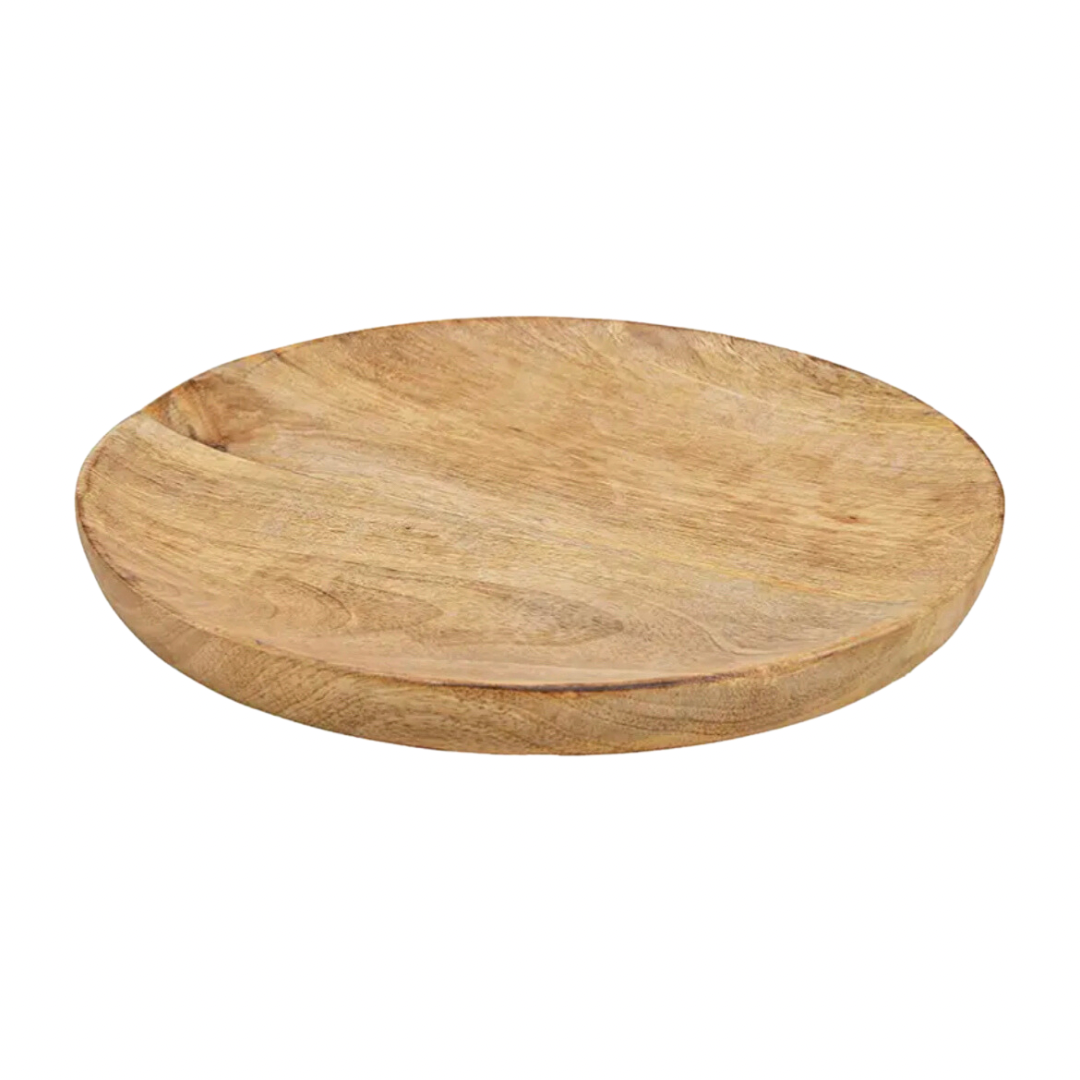 Lot de 4 assiettes en bois de manguier style bohème - Mango
