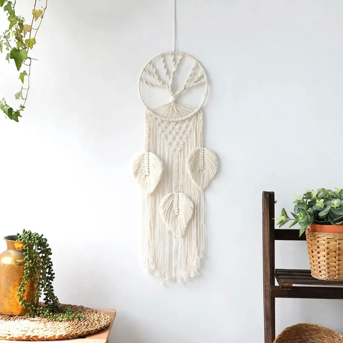 Attrape rêve arbre de vie en macramé style bohème - Jannah