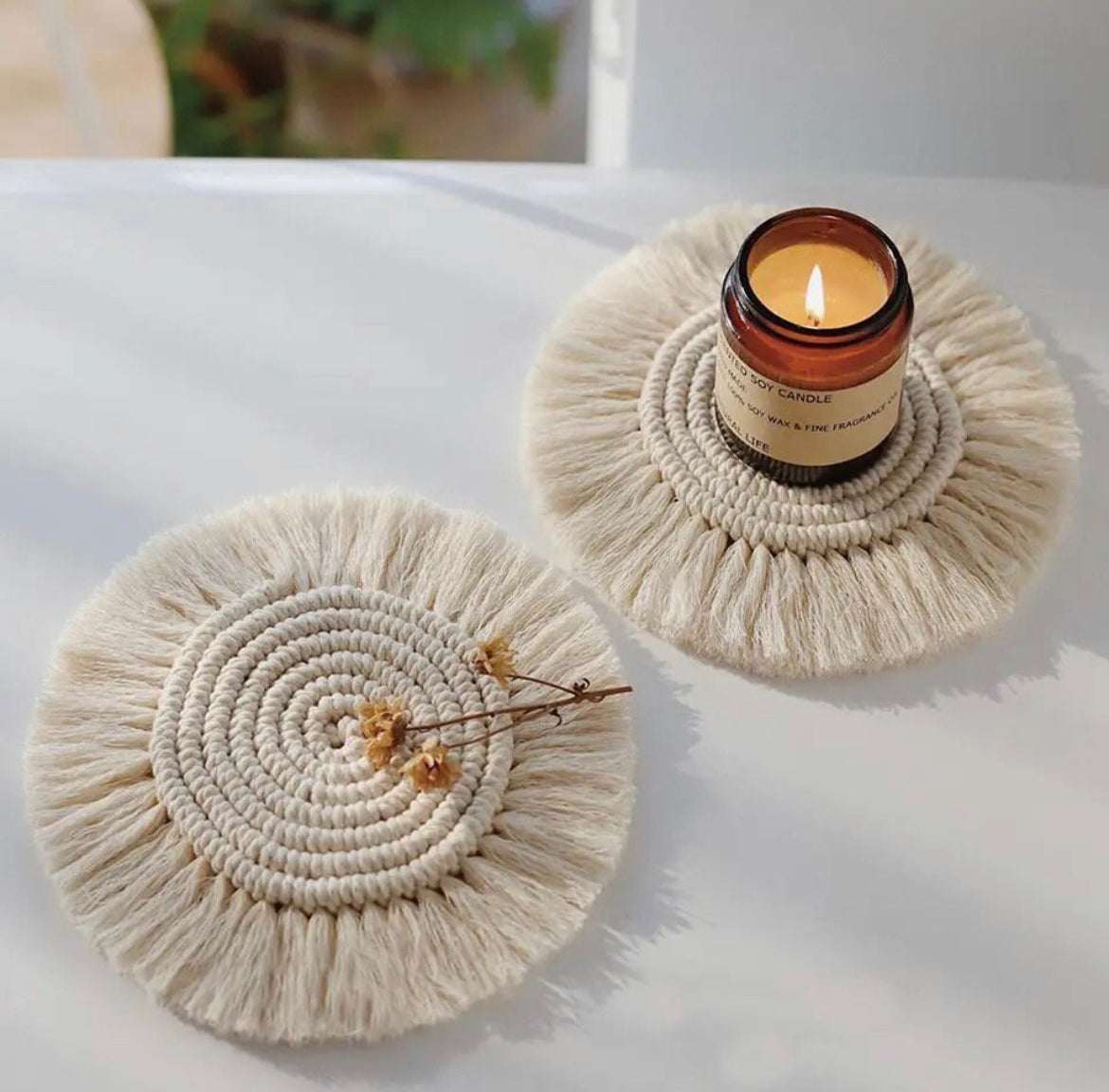 4 dessous de verre en macramé style bohème - Siko