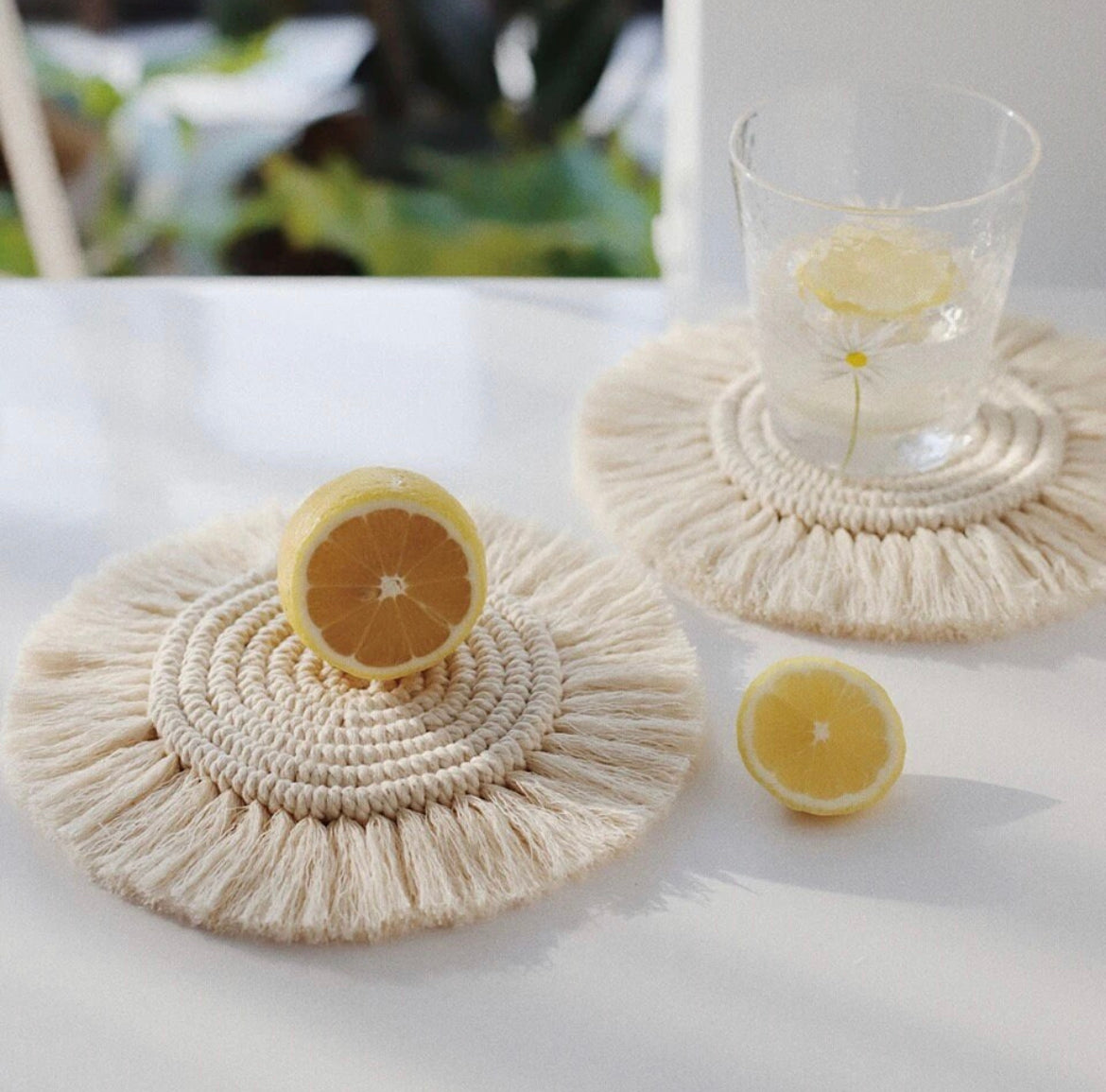 4 dessous de verre en macramé style bohème - Siko