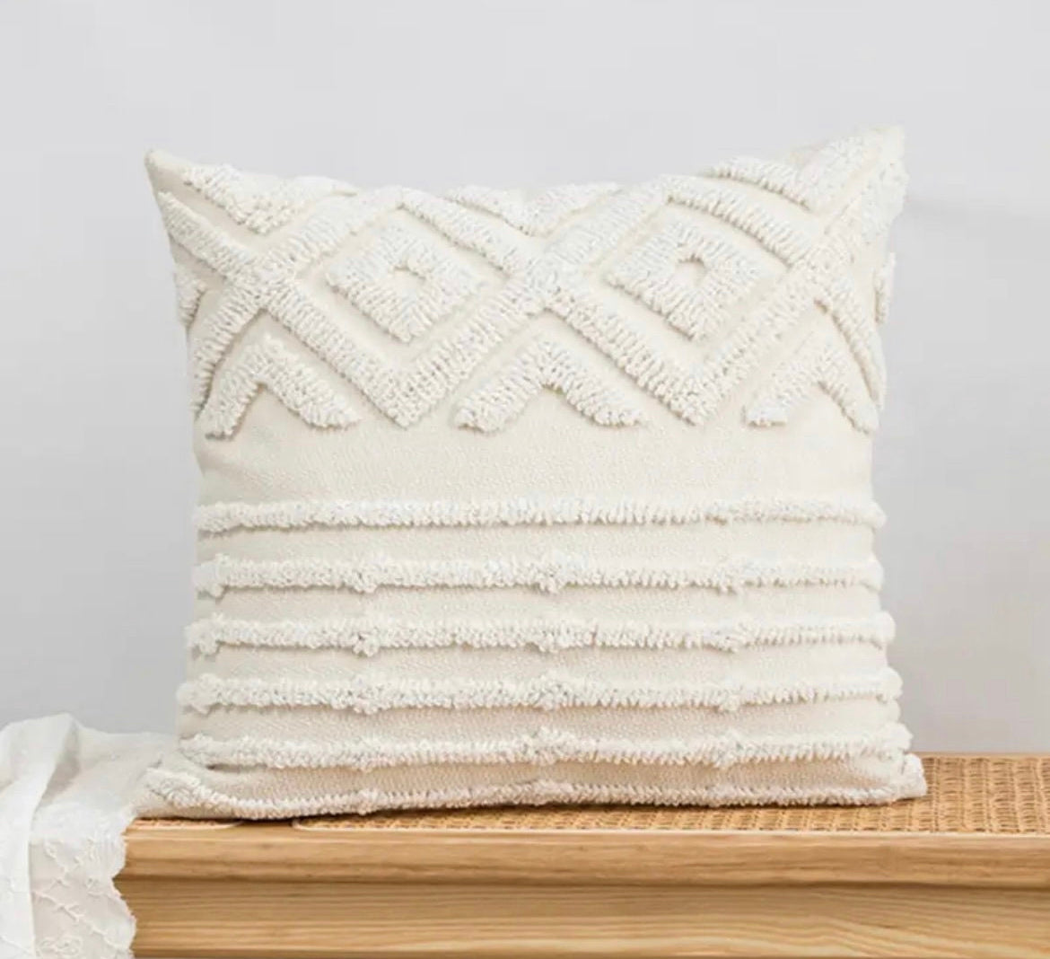Housse de coussin tuftée style bohème - Zekia
