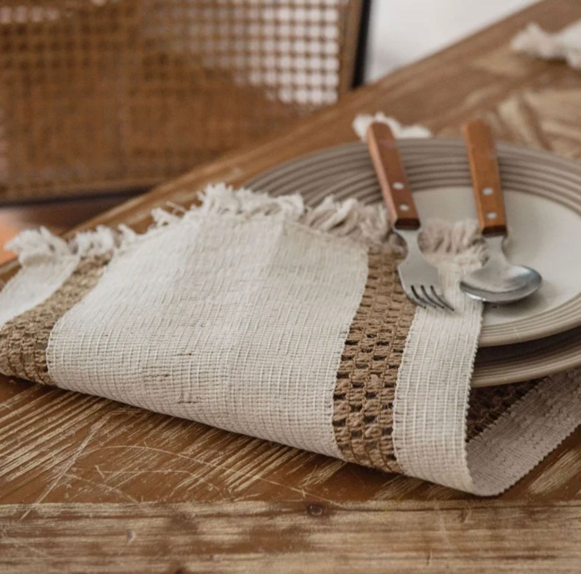 Chemin de table en macramé style bohème - Beya