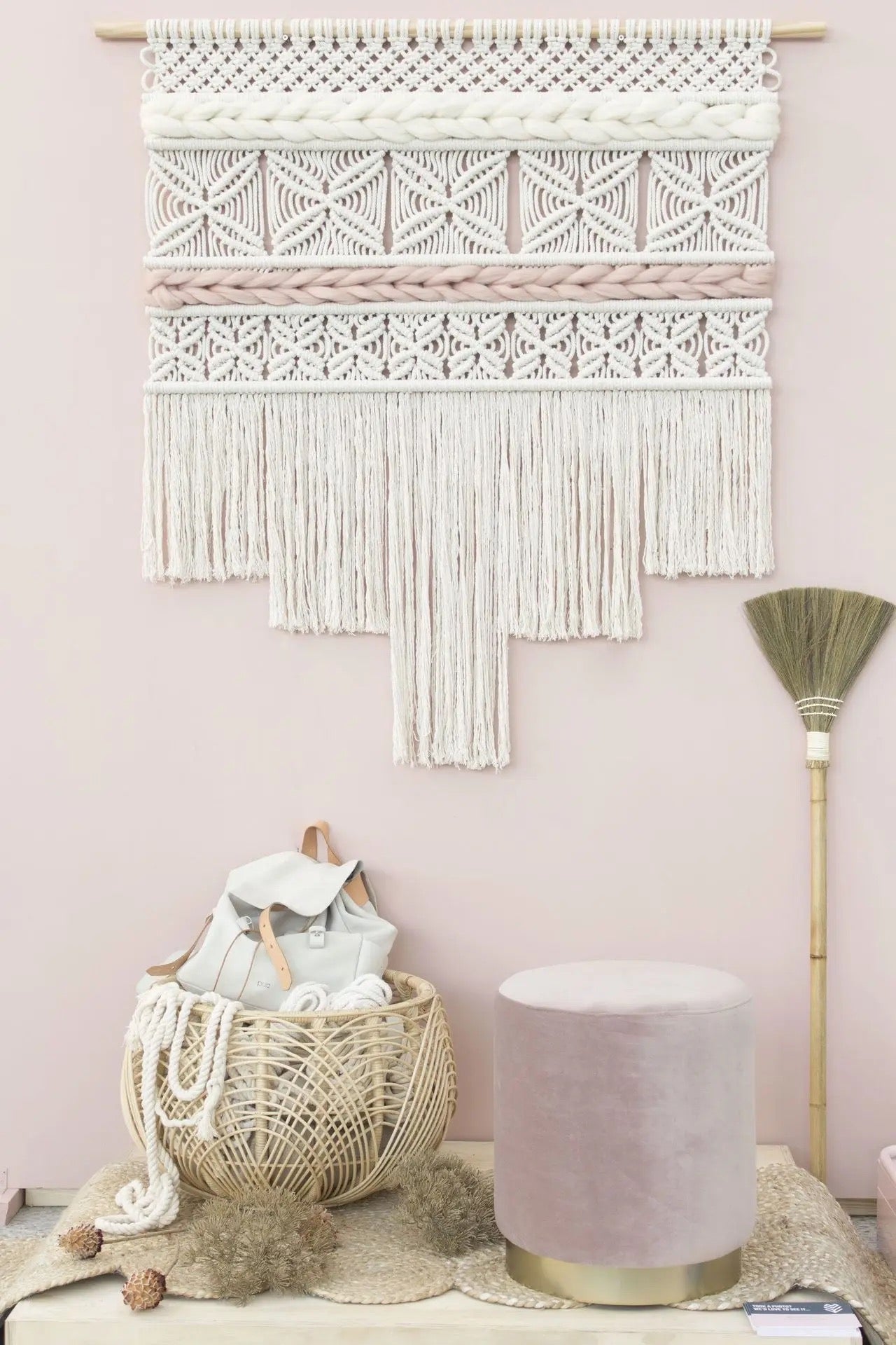 Colgante de pared de macramé estilo bohemio - Aco