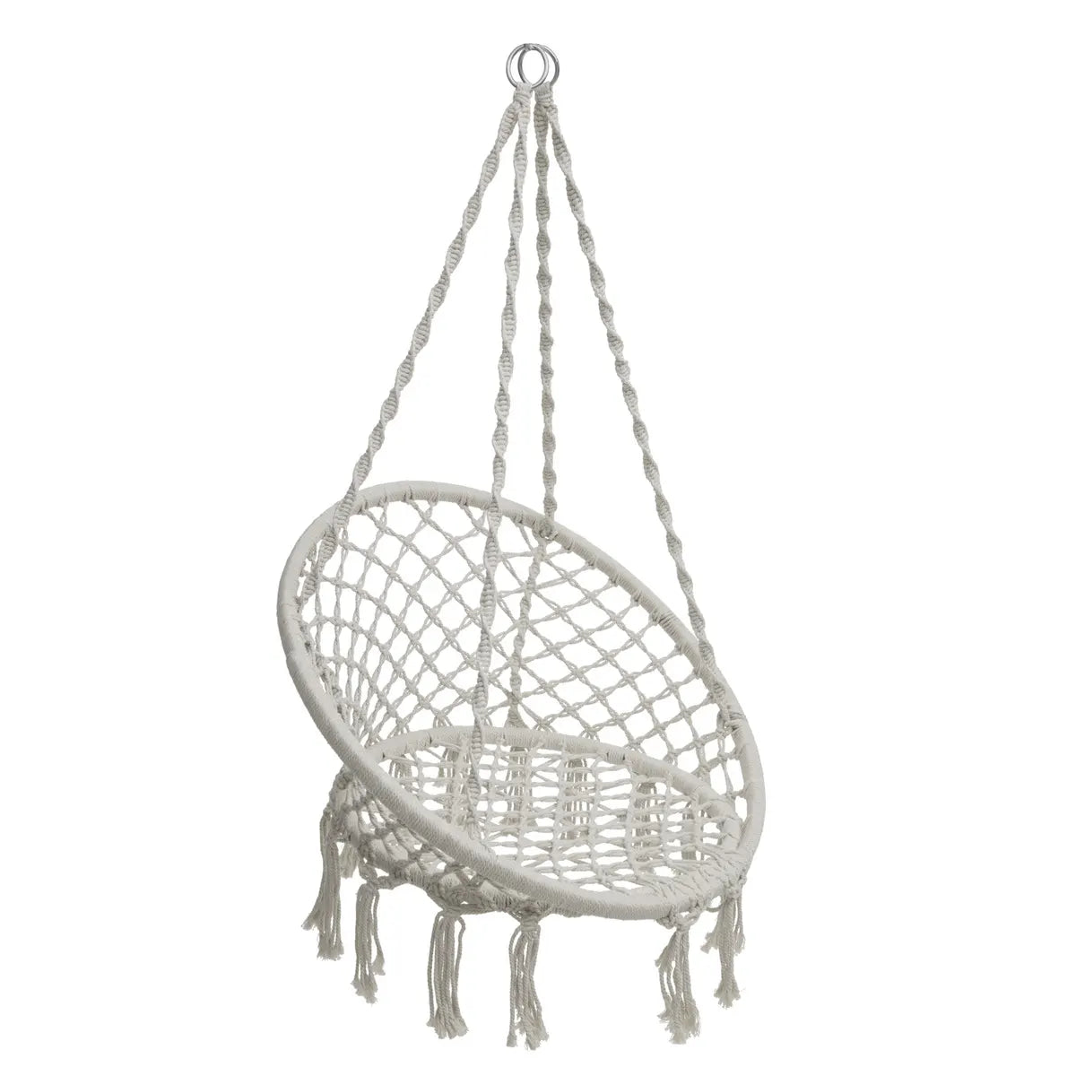 Chaise de détente suspendue en macramé style bohème - Plumaya