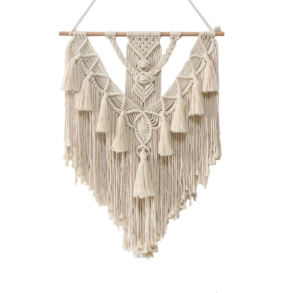 Geweven macramé wandkleed in Boheemse stijl - Lou