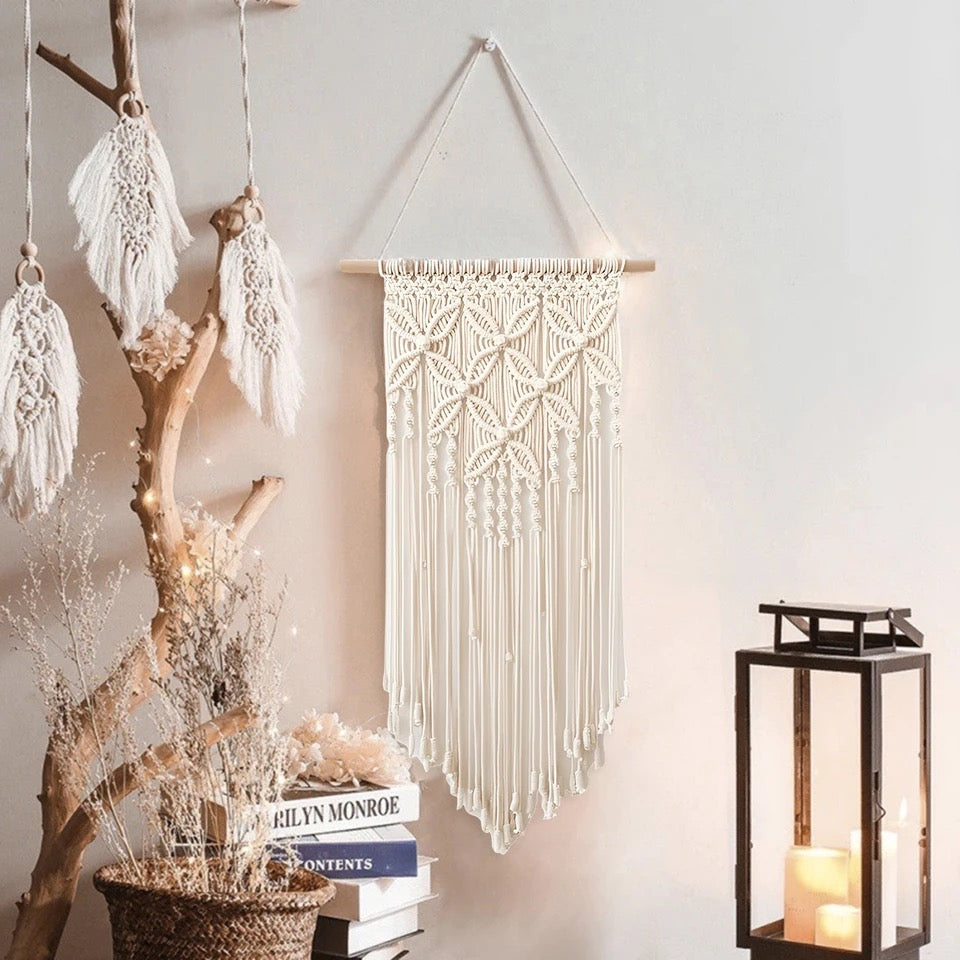 Colgante de pared de macramé tejido a mano, estilo bohemio - Costa