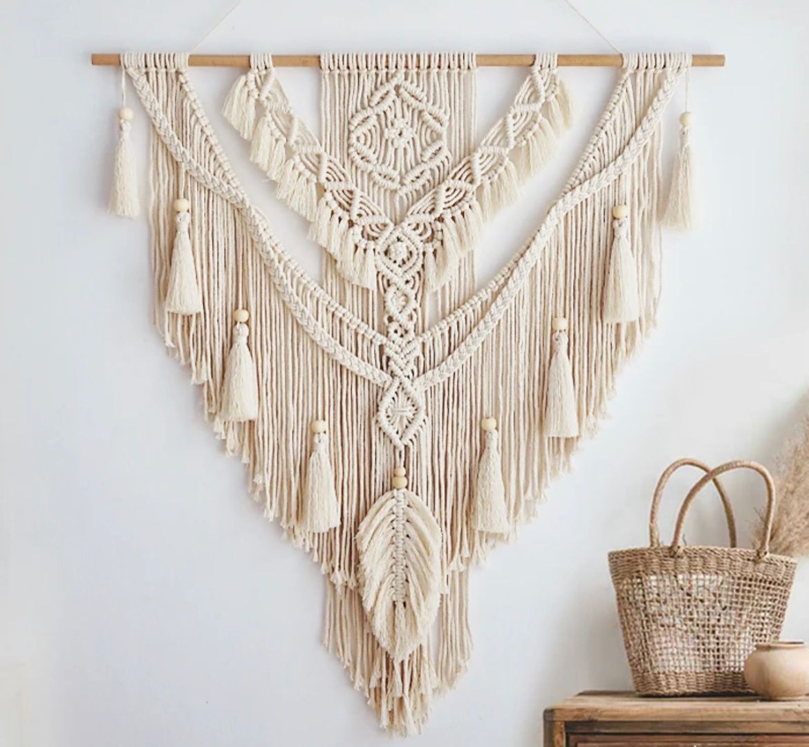 Colgante de pared de macramé tejido a mano, estilo bohemio - Ella