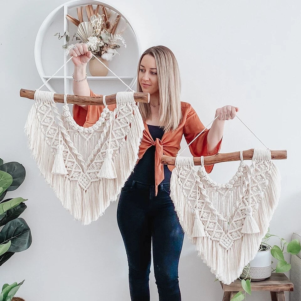 Macramé wandkleed in Boheemse stijl - Kefila