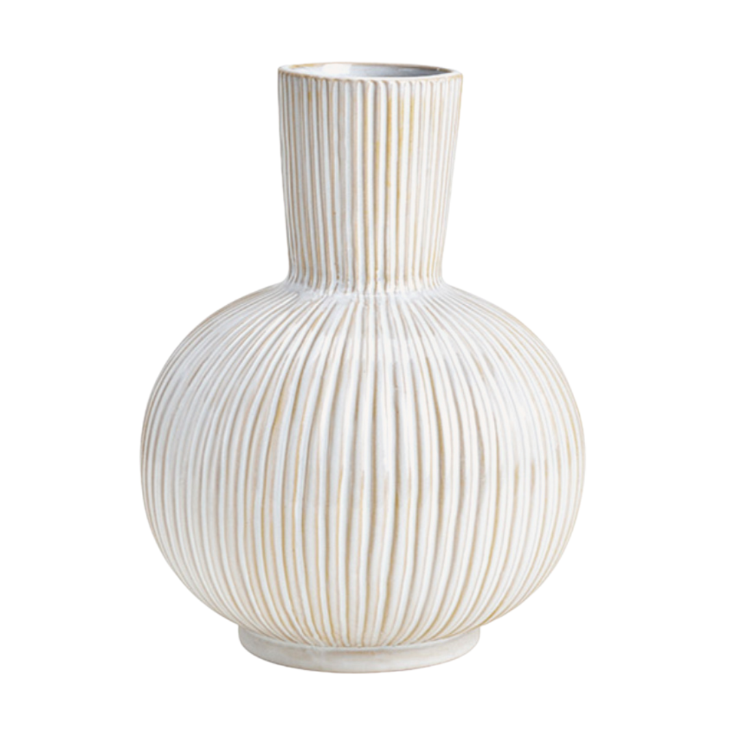 Vase en céramique blanc cassé style bohème - Lotis