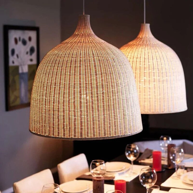 Lampe suspendue en rotin tissé style bohème - Atchi