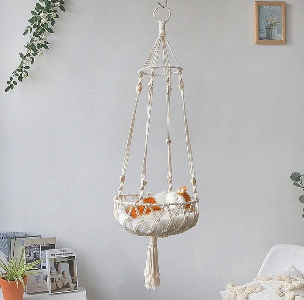 Hamac pour chat en macramé style bohème - Naru